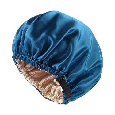 Imagem de Kokiya Touca de seda macia e confortável para dormir, ideal para banho de beleza e spa, Azul