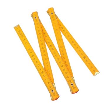 Imagem de Régua dobrável de 1 m, régua dobrável de madeira portátil dupla face com números de escala proeminentes para construção de desenho de carpintaria de carpinteiro