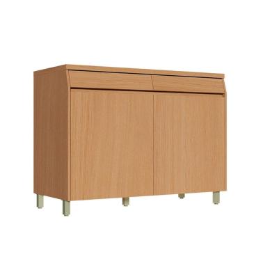 Imagem de Balcão de Cozinha com Tampo Simone Mendes 100% MDF 2 Portas 2 Gavetas Carvalho