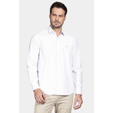 Imagem de Camisa Aramis Regular Tricoline Xadrez Branco e Rosa-Masculino