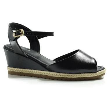 Imagem de Sandália Anabela Feminina Cazzualen T5828-181, Preto, 39