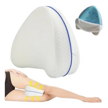 Imagem de Travesseiro Ortopédico para Pernas e Joelhos Espuma de Memória | Apoio Lombar e Ciático para Dormir | Almofada Ergonômica para Gestante e Coluna com Elástico