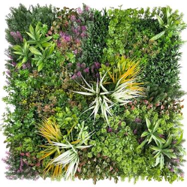 Imagem de BHXCL Painéis de parede de grama artificial: painéis de sebes de buxo de 50.8 cm x 50.8 cm (24 peças), tela de cerca antiprivacidade UV, pano de fundo de vegetação falsa para jardim interno e externo