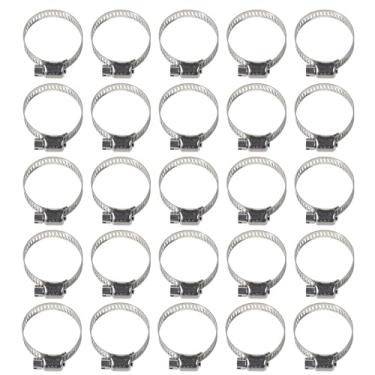 Imagem de Ucreative Pacote com 25 braçadeiras de mangueira de aço inoxidável Worm Gear braçadeiras de mangueira de linha de combustível de 19 mm a 29 mm (3/10.2 cm a 1-1/20.3 cm)