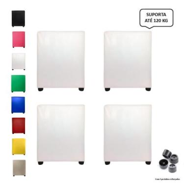 Imagem de Kit 4 puff quadrado banqueta cubo sala de jogos/estar quarto - Mercadã