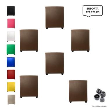 Imagem de Kit 6 Pufs Puff Banqueta Cubo Quadrado Decorativo Casa - Mercadão Dos 