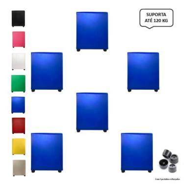 Imagem de Kit 6 Pufs Puff Banqueta Cubo Quadrado Decorativo Casa - Mercadão Dos 