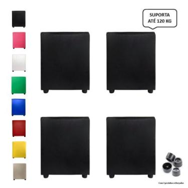 Imagem de Kit 4 puff quadrado banqueta cubo sala de jogos/estar quarto - Mercadã