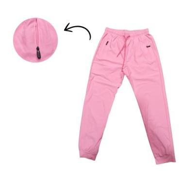 Imagem de Calça Tecido Confortável Mole Unisex Esporte Corrida - Gresco, Rosa, P