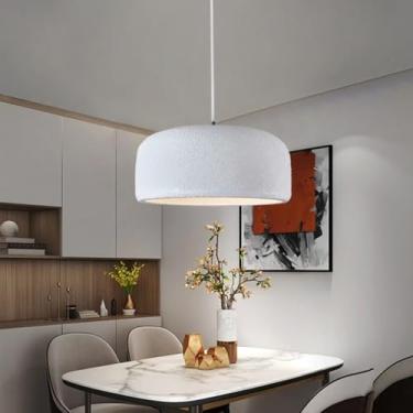 Imagem de Luminária pendente Wabi-sabi para mesa de jantar, estilo moderno e criativo, branca, com soquete E27, em imitação de pedra, estilo japonês, ideal para sala de jantar, quarto e sala de estar