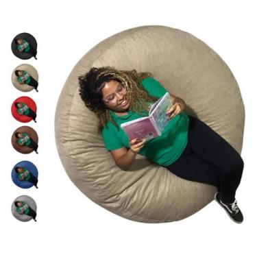 Imagem de Puff Gigante Redondo C/ Enchimento Almofada Suede 1,20m - Mercadão Dos