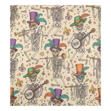 Imagem de Blueangle Capa de ímã de lava-louças de caveiras de carnaval, decoração de capa de lava-louças frontal, adesivos de eletrodomésticos, adesivos de eletrodomésticos, 58 cm C x 66 cm adesivo magnético