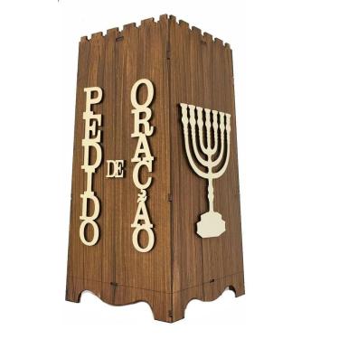 Imagem de Gazofilácio Pedidos De Oração Igreja Em Mdf Pintado Menora
