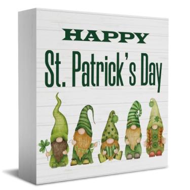 Imagem de St. Patricks Day Decor Have Yourself A MERRY St. Patrick's Day, placa de caixa, para decoração de mesa de mesa de escritório em casa, decoração de mola, 12 x 12 cm, ornamento-15