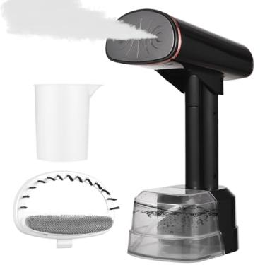 Imagem de Vaporizador portátil para roupas 1500 Watts Aquecimento rápido em 20s rugas Vapor de 24g min 2 modos Tanque água 400ml tecidos e dobrável viagens casa