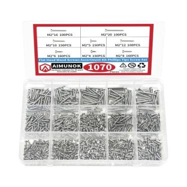 Imagem de Kit Sortido De Parafusos Autoatarraxantes De Rosca Para Madeira M2 Com