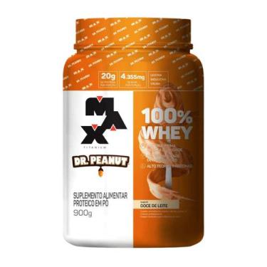 Imagem de 100 Pure Whey Dr Peanut Pote 900g Max Titanium, Doce de leite