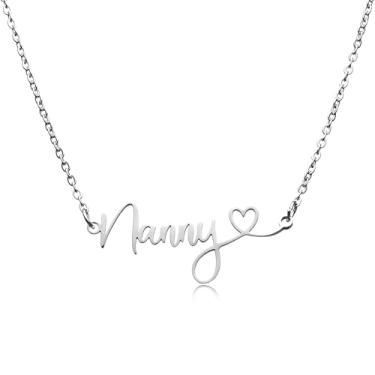 Imagem de omodofo Colar de babá para avó, presente de aço inoxidável, recortado, letra de babá, presente de aniversário, dia dos namorados, dia das mães, presentes para avó.