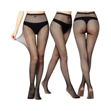 Imagem de Meias-calças Femininas Sensuais De Malha Transparente Com Estampas Gót