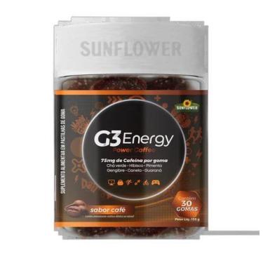 Imagem de Pre Treino Natural G3 Power Coffee 30 Gomas 135g Sunflower