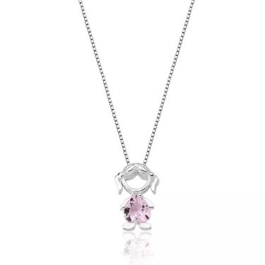Imagem de Colar Feminino De Prata 925 Veneziana Com Pingente Menina