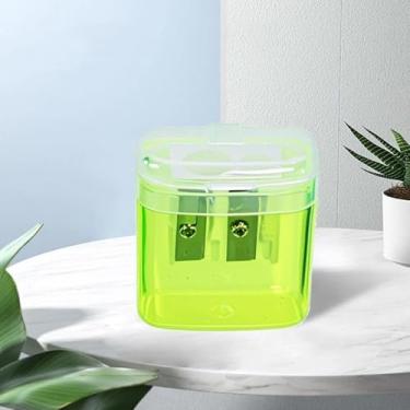 Imagem de Apontador de lápis com tampa, apontadores manuais e lápis, apontador portátil compacto de dois furos, para lápis padrão e JumboPencils, para adultos, estudantes, artistas, sala de aula, escola e