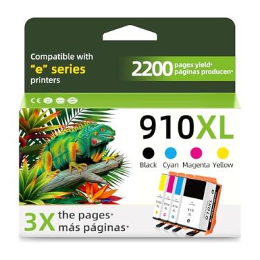 Imagem de Cartuchos de tinta 910XL cor preta pacote combo para HP 910 XL compatível com HP910 OfficeJet Pro 8020 8015e HP910XL para 8025e 8028e 8020e 8025 8010 8028 8035 8015 8022 impressora ciano magno enta