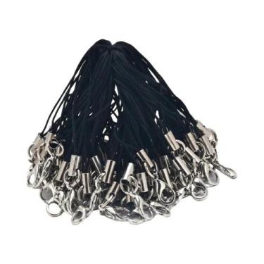 Imagem de Cordão De Segurança Preto Com Pingente, 50 Peças, Com Fecho Lagosta, C