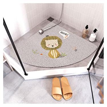Imagem de Tapete de banho antiderrapante em forma de leque, tapetes laváveis para banheiro, tapetes de chuveiro de bucha, tapete de banheira de PVC para banheira e piso molhado, secagem rápida B (A)