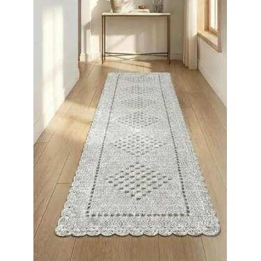 Imagem de Tapete de Crochê Passadeira Extra Grande 1,60 x 0,60m Artesanal Decorativo(Crú)