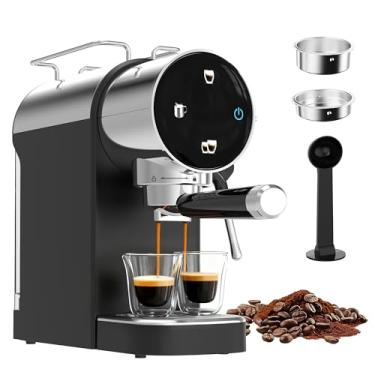 Imagem de AYCHIRO Máquina de café expresso, controle de tela sensível ao toque com 20 barras e espumador de leite a vapor para latte e cappuccino, tanque de água removível, design preto moderno