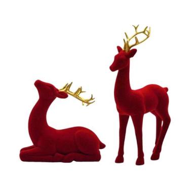 Imagem de Estátuas De Renas De Natal, Esculturas De Veados Em Resina Sólida Para