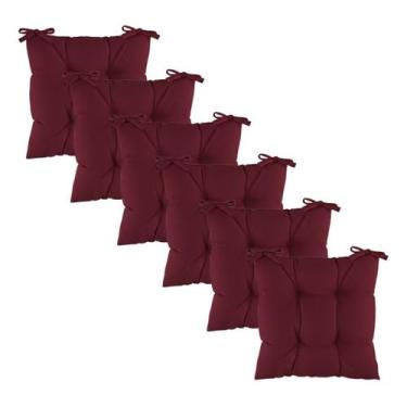 Imagem de Kit 6 Assentos Almofada 4 Furos Futton Cadeira Poltrona Sofa Pallet Fi