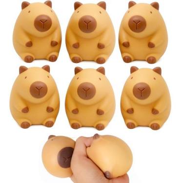 Imagem de 6 Brinquedos Squishy Capivara Relaxante Lembrança Aniversário Festa Sa