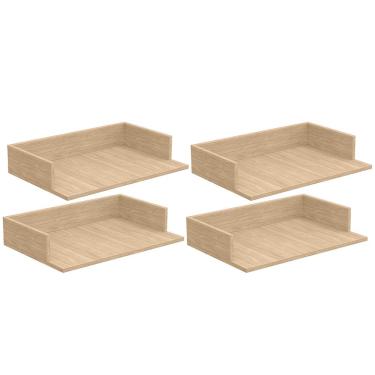 Imagem de Kit 04 Suportes Suspensos Para Micro-ondas Forno 60x40 cm Class L03 Amadeirado - Lyam