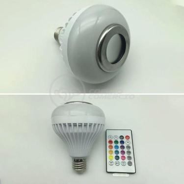 Imagem de Lâmpada Led 12W E27 Rgb Colorida Com Caixa De Som