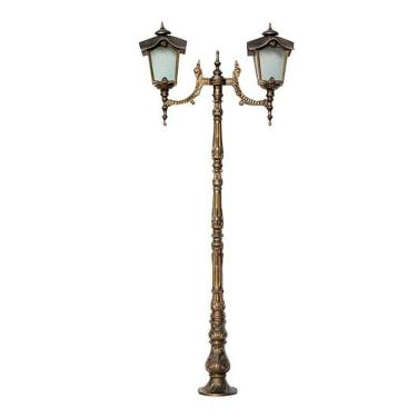 Imagem de Poste Colonial Porto para Jardim Alumínio 02 Luminária 2,15m