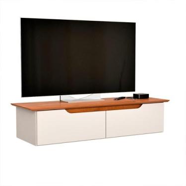 Imagem de Rack Aparador Suspenso Flow com 2 Portas Basculante - EJ Móveis, Off W