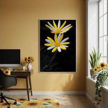 Imagem de Quadro Decorativo Insistência Amarela 70X50Cm Mold Preta - Quadros On-