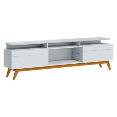 Imagem de Rack Bancada Classic 2 Gavetas Com Nicho 2.2 Branco Acetinado - Imcal 