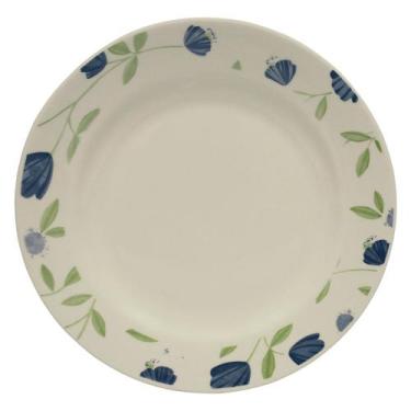 Imagem de Prato de Sobremesa Oxford em Cerâmica Flores Azuis 18cm - Cazza, UNICA