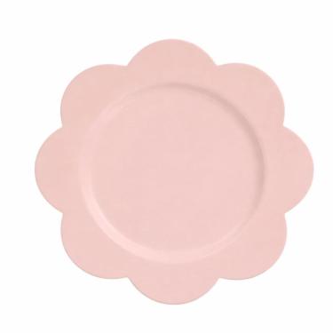 Imagem de Prato De Pascoa Sousplat Rosa Borda Floral C/1Und 33cm