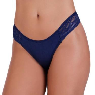 Imagem de Tanga Natty Fio Duplo Cor:Azul MarinhoTamanho:GG - Bela Morena, Azul m