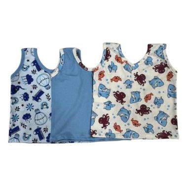 Imagem de Camiseta recem nascido menino kit 3 camisetas regatas infantil - CLECI