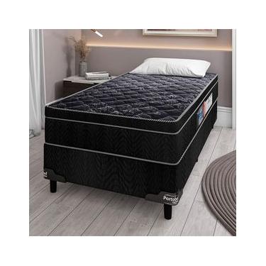 Imagem de Cama Box de Solteiro Portobel + Colchão de Solteiro Portobel Diplomata Orthopedic com Espuma D-45 65x88x188 cm - Preto