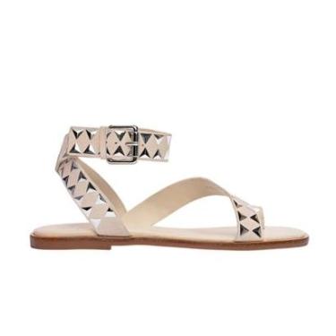 Imagem de Sandália Feminino Carrano Flat Tachas Bege Smooth - 7770-Feminino