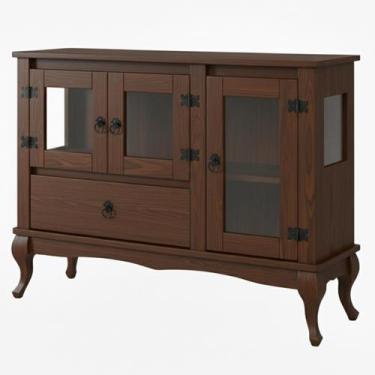 Imagem de Balcão Vitrine 3 Portas 1 Gaveta e Vidro Lateral Tabaco - Pense Dentro