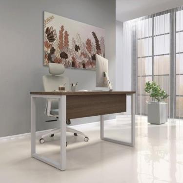Imagem de Escrivaninha Mesa Escritório X 150cm Industrial Walnut E Cinza - Pandi