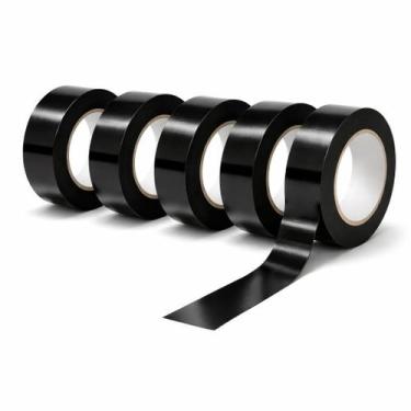 Imagem de Kit 5 fita isolante preta de 19mm x 10mt sibratec