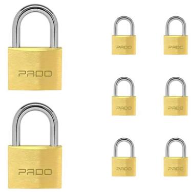 Imagem de 8 Cadeado Pado Tradicional 25mm Latão Maciço Autoblocável